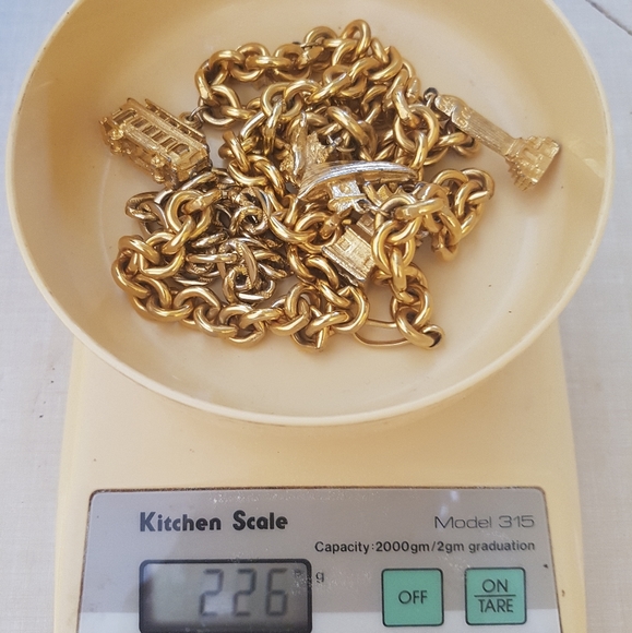 ⛴ vintage San Francisco gold charm / chain belt - Picture 7 of 8